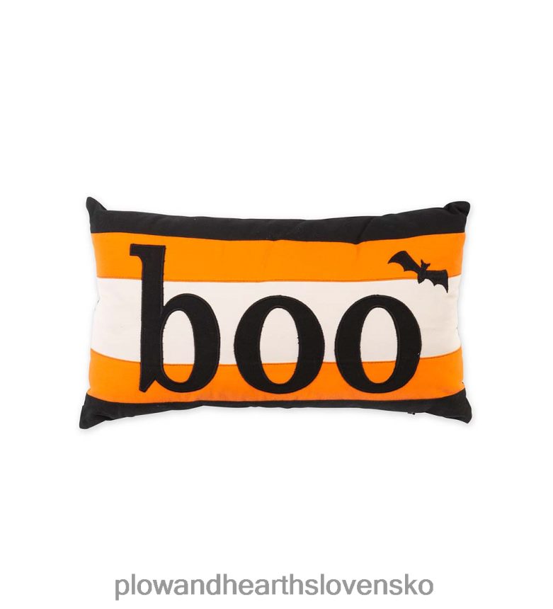 Plow & Hearth vnútorný/vonkajší halloween boo bedrový bavlnený vankúš 6P208P1238 domáce potreby