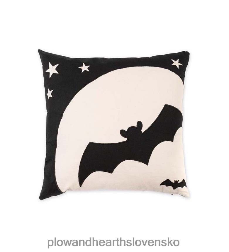 Plow & Hearth vnútorný / vonkajší halloween nočný netopier bavlnený vankúš 6P208P1237 domáce potreby