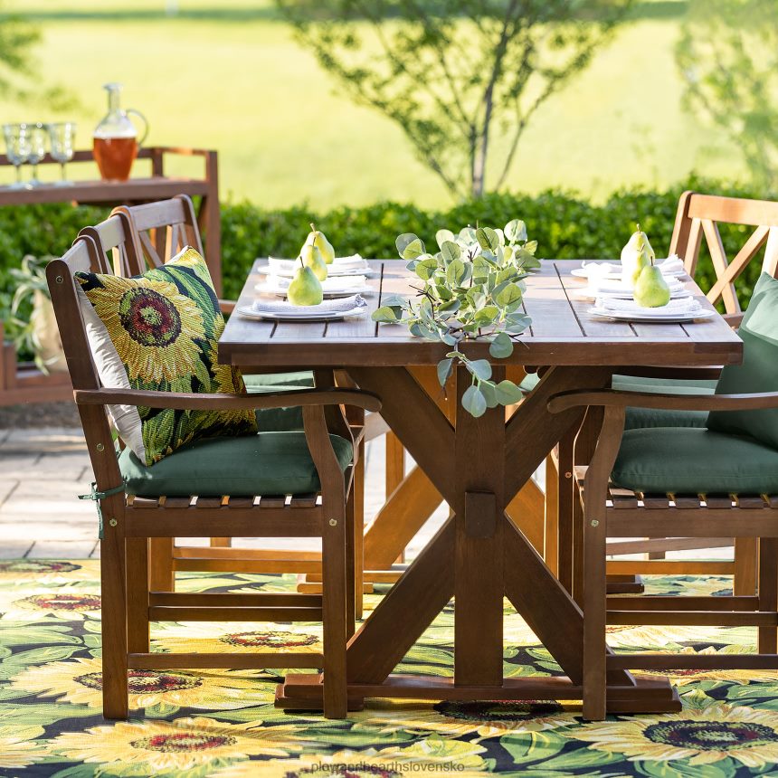 Plow & Hearth vnútorný/vonkajší čierny slnečnicový polypropylénový vankúšik - čierny 6P208P1245 domáce potreby