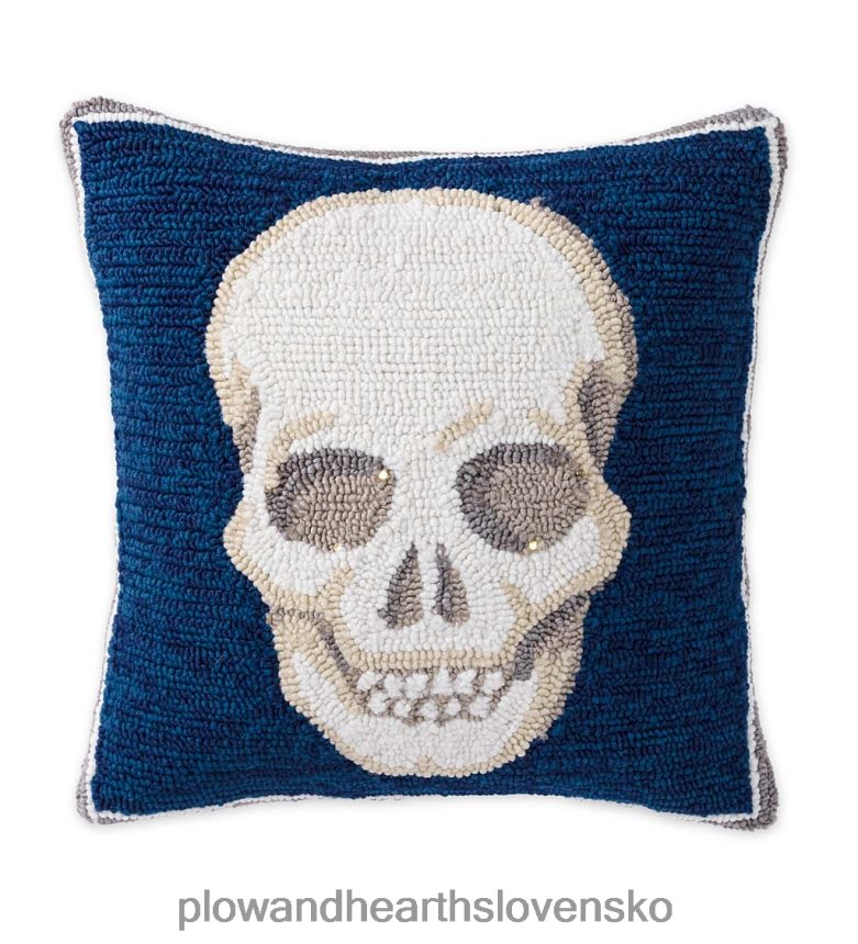 Plow & Hearth vnútorný/vonkajší osvetlený halloweenský vankúš z lebky 6P208P1236 domáce potreby