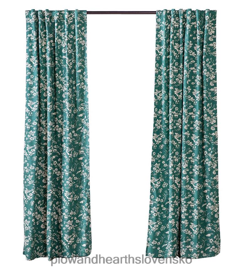 Plow & Hearth kvetinový damaškový vreckový izolovaný závesový panel, 42" š x 84" l - evergreen 6P208P3221 domáce potreby