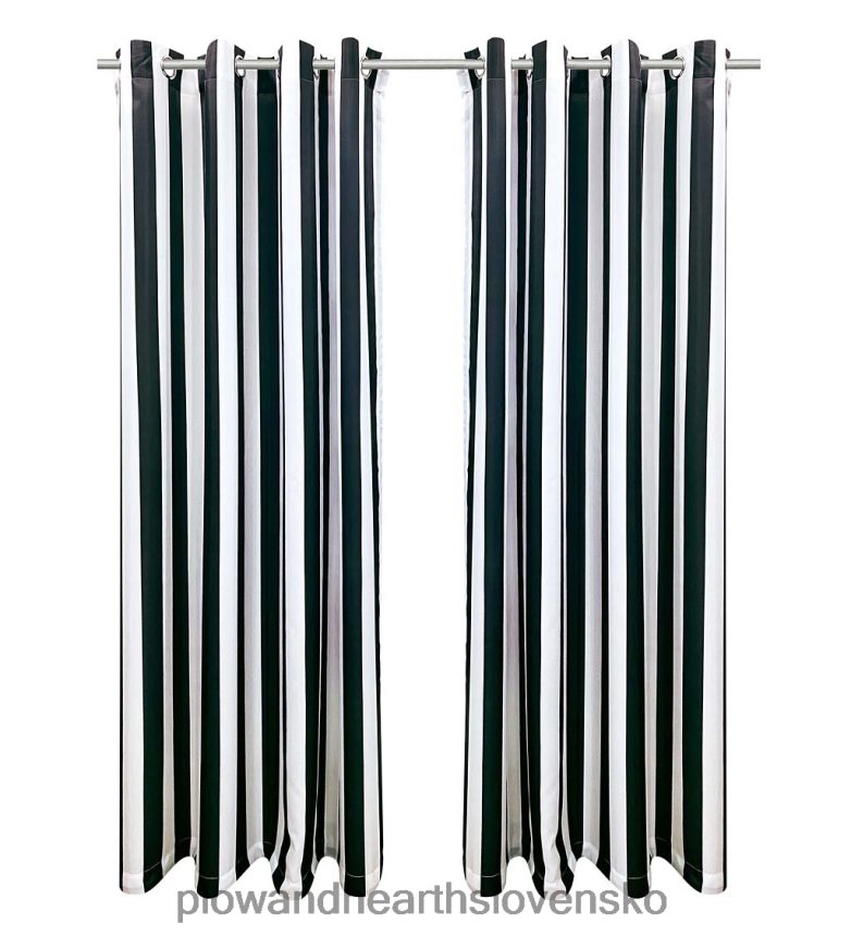 Plow & Hearth pruhované vonkajšie závesy s morskou krajinou 6P208P1471 domáce potreby