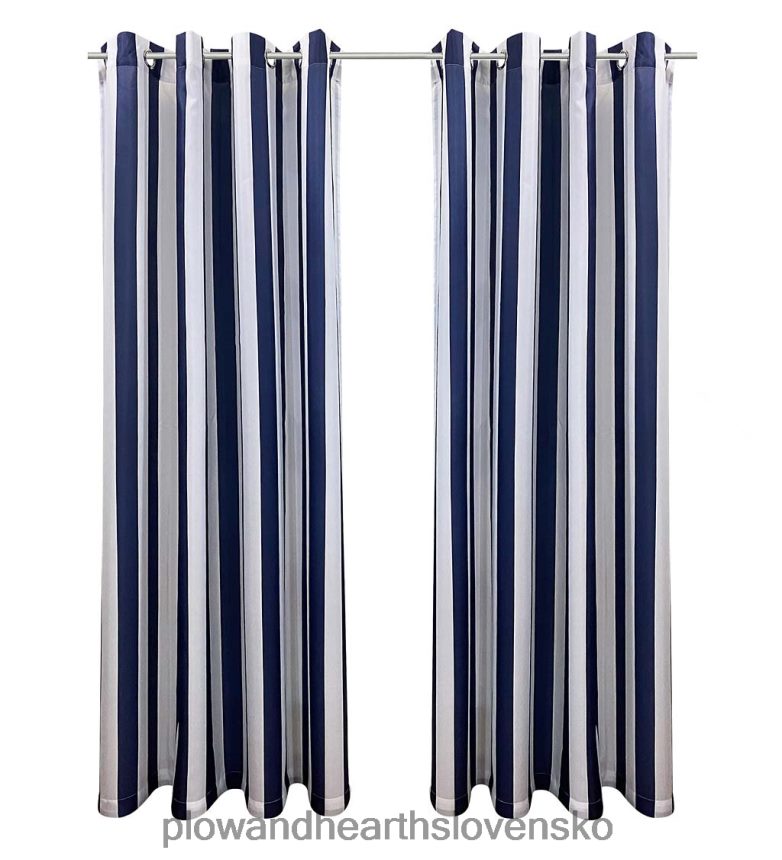 Plow & Hearth pruhované vonkajšie závesy s morskou krajinou 6P208P1471 domáce potreby