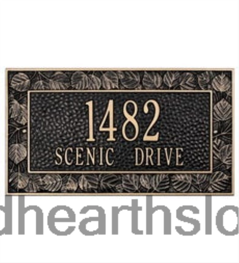 Plow & Hearth americky vyrobená personalizovaná osika adresná plaketa z liateho hliníka - čierna 6P208P728 dvor a záhrada