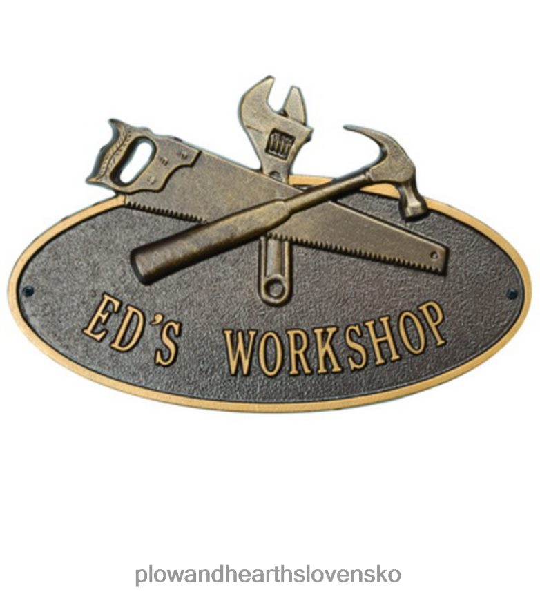 Plow & Hearth dielenská oválna personalizovaná plaketa - čierna 6P208P725 dvor a záhrada