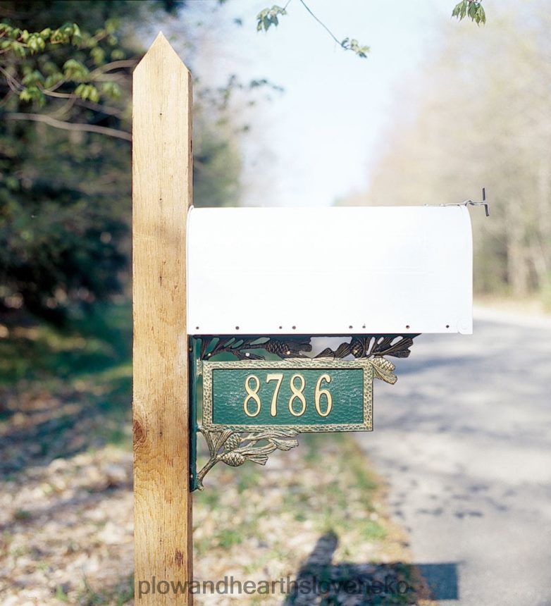 Plow & Hearth obojstranný označovač adresy poštovej schránky vyrobený v USA z liateho hliníka - čierny 6P208P724 dvor a záhrada