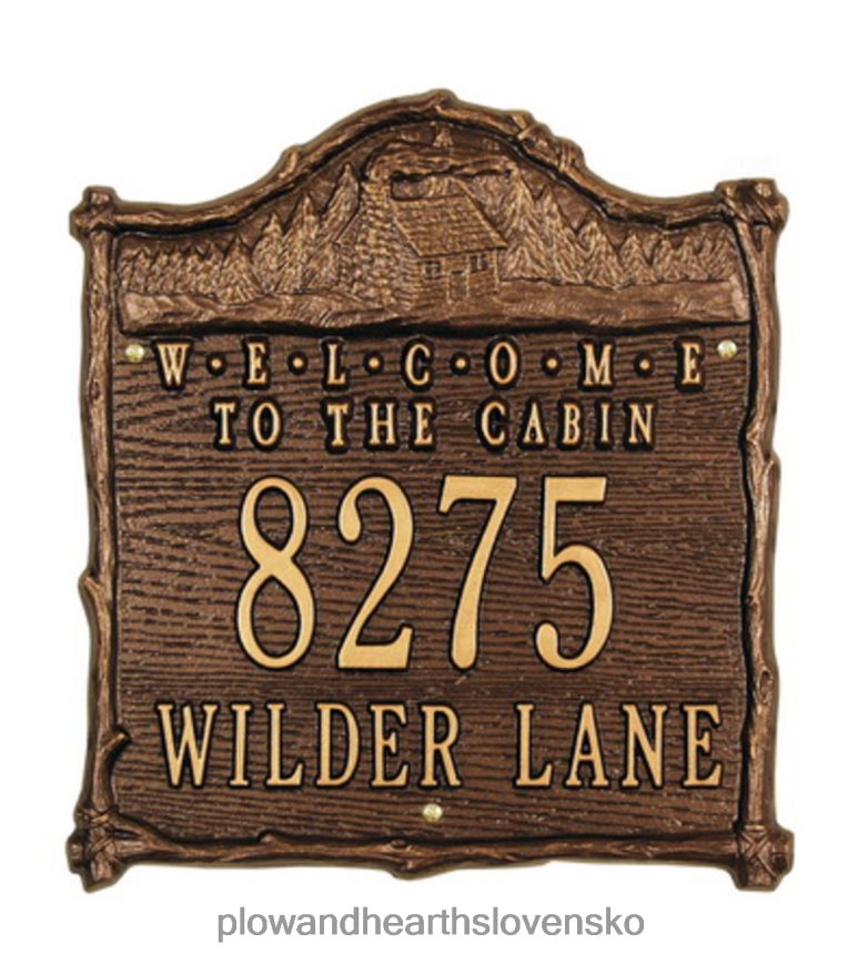 Plow & Hearth štítok s adresou 