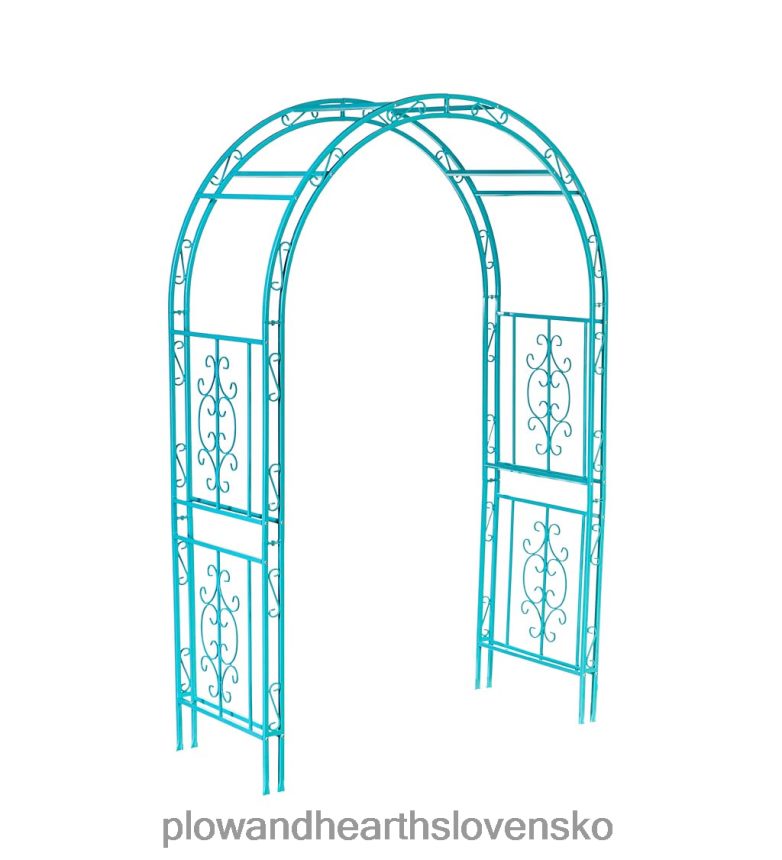 Plow & Hearth farebný kovový záhradný altánok montebello - pobrežná modrá 6P208P660 dvor a záhrada