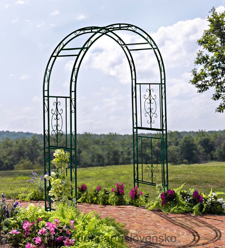 Plow & Hearth farebný kovový záhradný altánok montebello - pobrežná modrá 6P208P660 dvor a záhrada