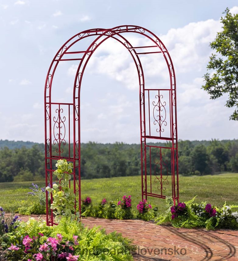 Plow & Hearth farebný kovový záhradný altánok montebello - pobrežná modrá 6P208P660 dvor a záhrada