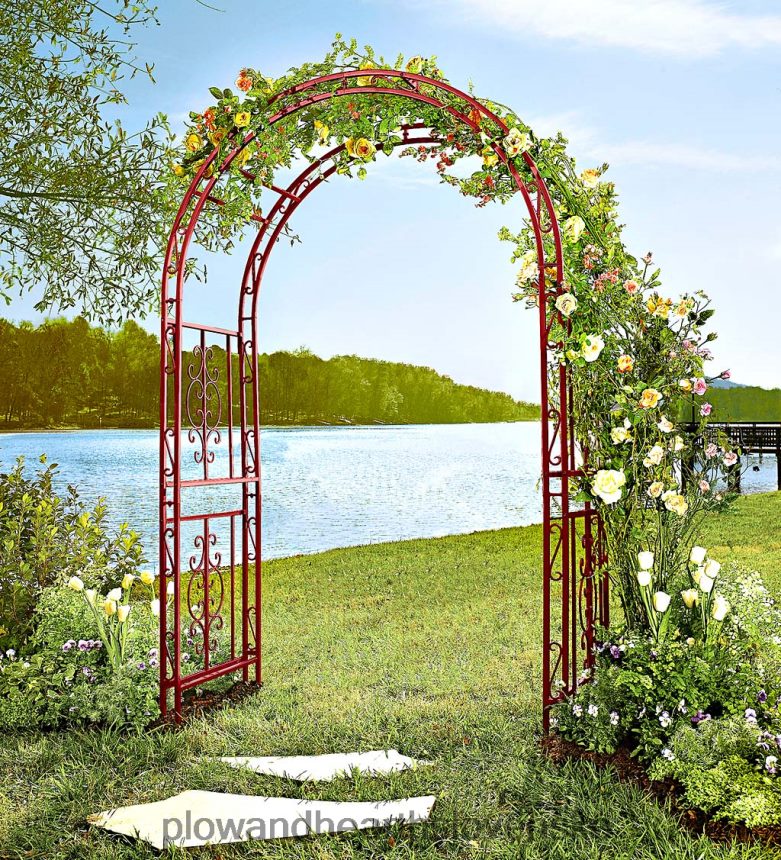 Plow & Hearth farebný kovový záhradný altánok montebello - pobrežná modrá 6P208P660 dvor a záhrada