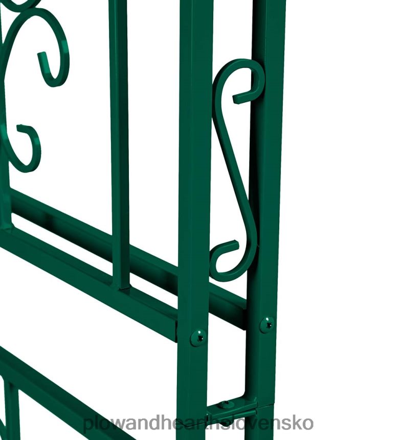 Plow & Hearth farebný kovový záhradný altánok montebello s bránou - zelený 6P208P663 dvor a záhrada