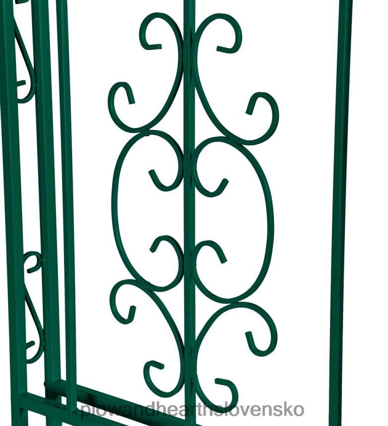 Plow & Hearth farebný kovový záhradný altánok montebello s bránou - zelený 6P208P663 dvor a záhrada