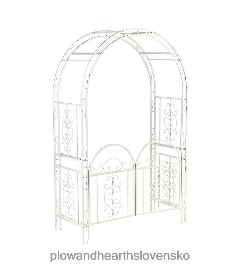 Plow & Hearth farebný kovový záhradný altánok montebello s bránou - zelený 6P208P663 dvor a záhrada