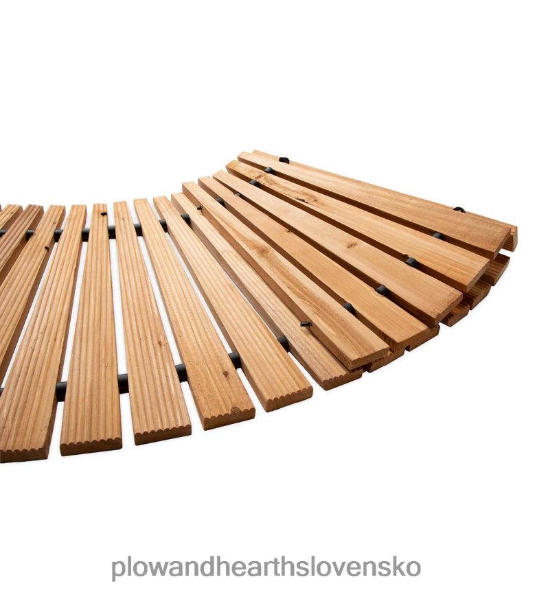 Plow & Hearth 4'l vyvaľovacia zakrivená cesta z tvrdého dreva 6P208P687 dvor a záhrada