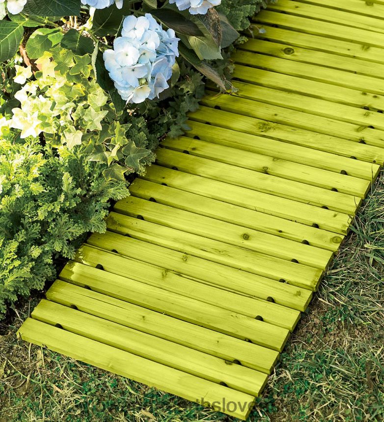 Plow & Hearth 6' machovo zelená prenosná rovná cesta z tvrdého dreva 6P208P689 dvor a záhrada