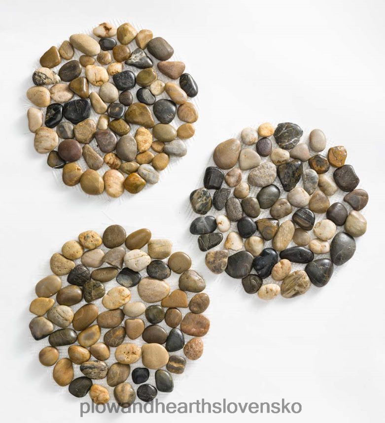 Plow & Hearth prírodné nášľapné kamene z riečnej skaly s flexibilným PVC podkladom, sada 3 ks 6P208P688 dvor a záhrada