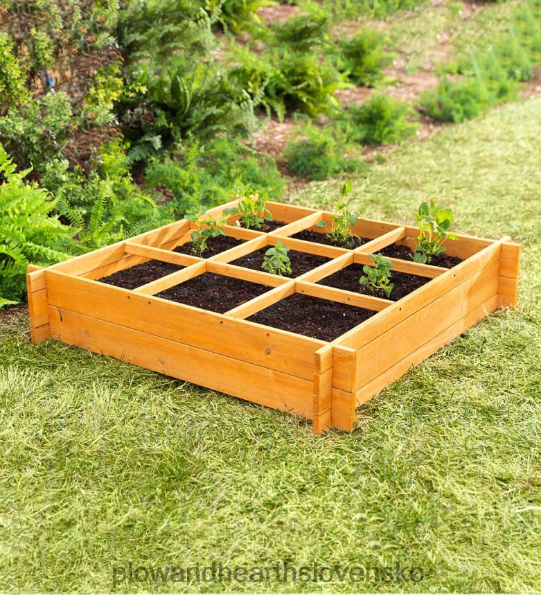 Plow & Hearth drevená vyvýšená záhradná posteľ 6P208P1000 dvor a záhrada