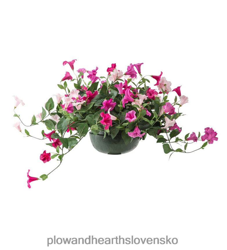 Plow & Hearth faux petúnia plnička urny - ružová 6P208P999 dvor a záhrada