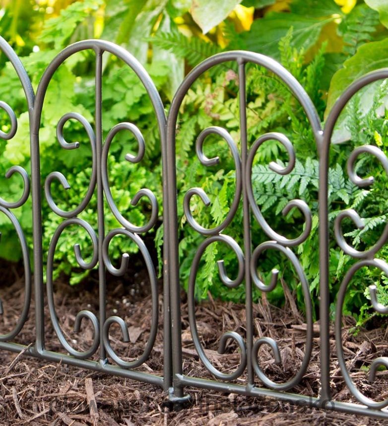 Plow & Hearth montebello kované železné záhradné lemovanie 6P208P668 dvor a záhrada