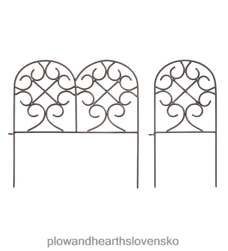 Plow & Hearth zvitkové kované lemovanie s brúsenými kolíkmi a bronzovou povrchovou úpravou 6P208P670 dvor a záhrada