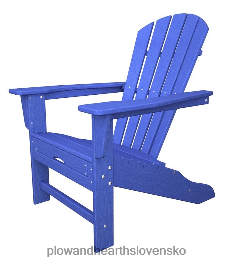 Plow & Hearth polywoodové kreslo adirondack so skrytým otomanom - modré 6P208P682 dvor a záhrada