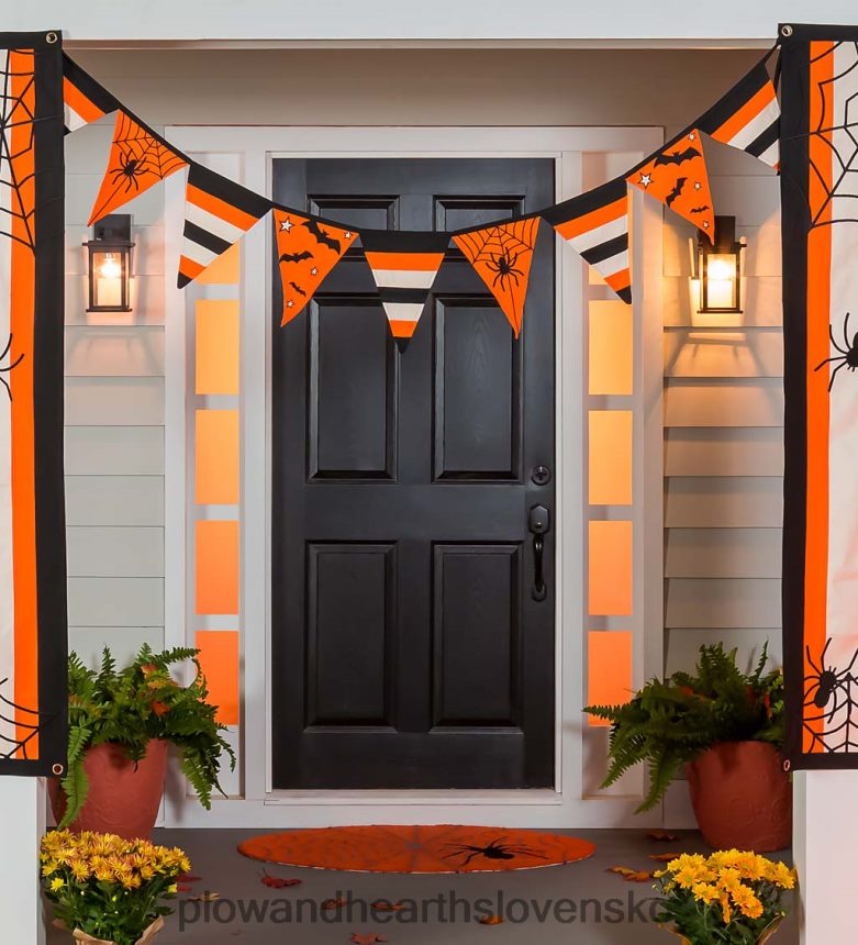 Plow & Hearth halloween pavučina bavlnené praporky 6P208P545 dvor a záhrada