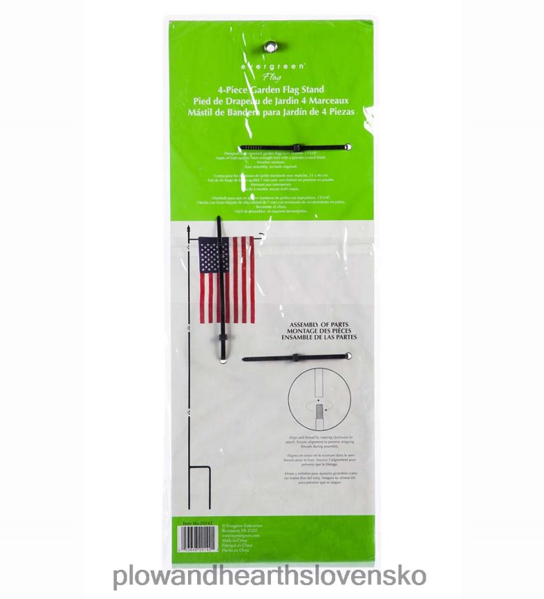 Plow & Hearth 4-dielny stojan na záhradnú vlajku s koncovkou 6P208P374 dvor a záhrada