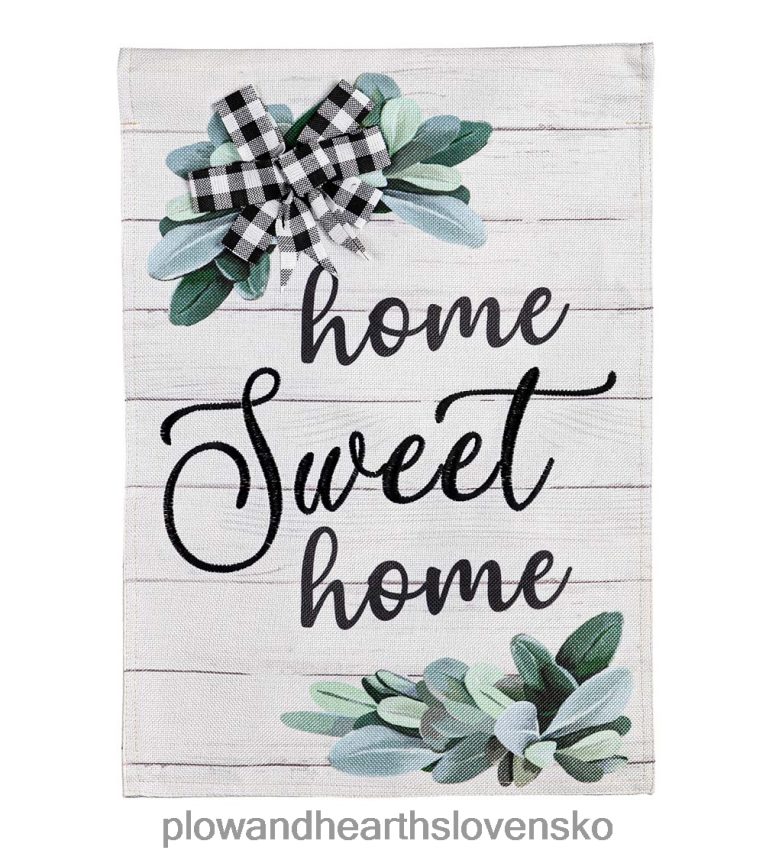 Plow & Hearth home sweet home eukalyptus pytlovina záhradná vlajka 6P208P553 dvor a záhrada