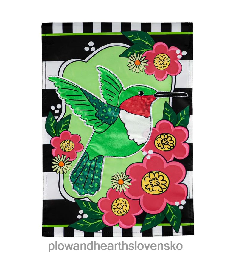 Plow & Hearth jarná nášivka kolibrík záhradná vlajka 6P208P599 dvor a záhrada