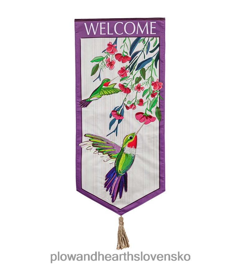 Plow & Hearth kolibrík vítaná vlajka 6P208P591 dvor a záhrada