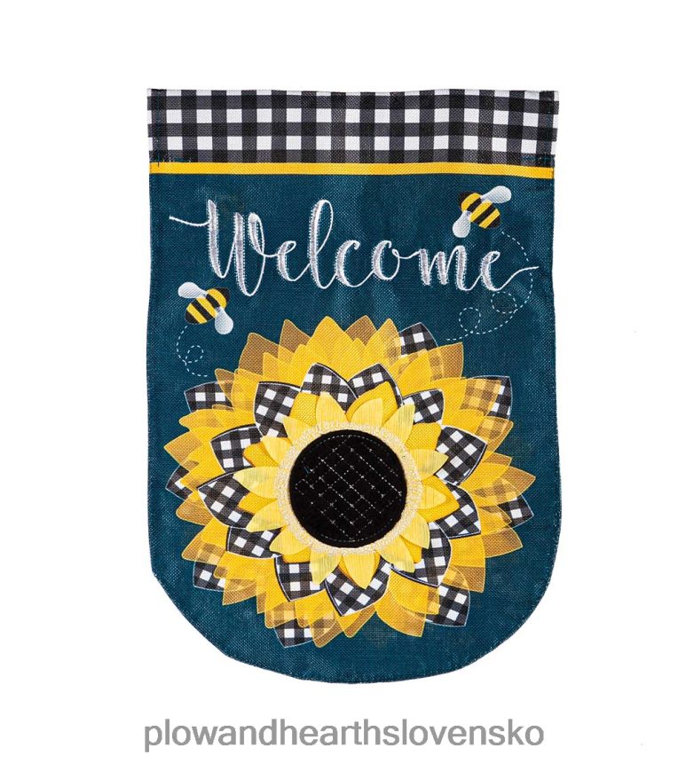 Plow & Hearth kontrolovaná slnečnica pytlovina záhradná vlajka 6P208P589 dvor a záhrada