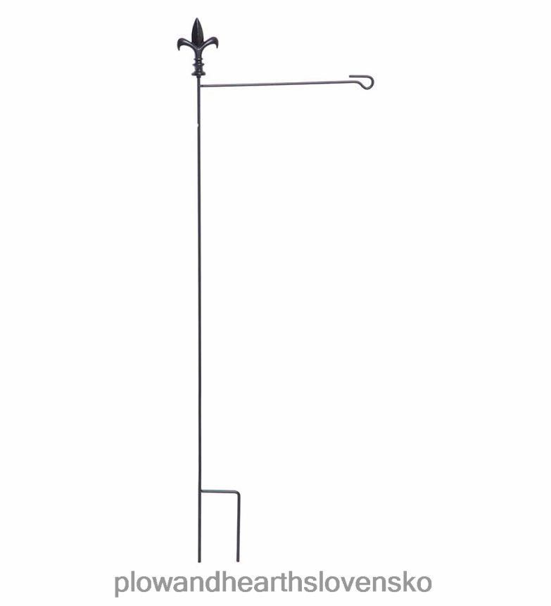 Plow & Hearth kovový stojan na záhradnú vlajku s fleur de lis finial 6P208P359 dvor a záhrada