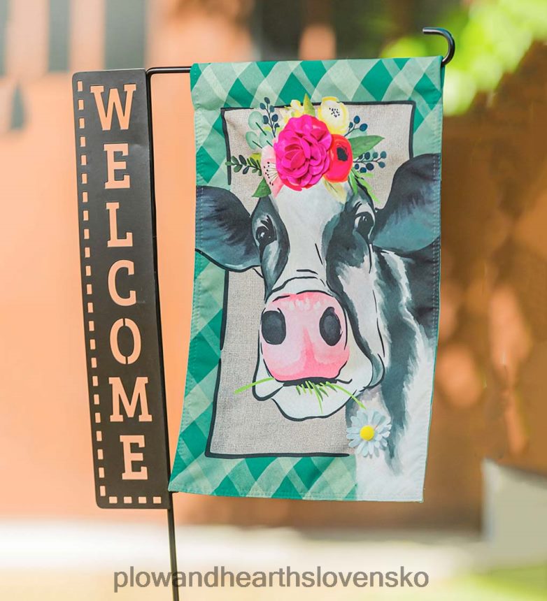 Plow & Hearth laserom rezaný uvítací znak záhradný stojan na vlajku 6P208P191 dvor a záhrada