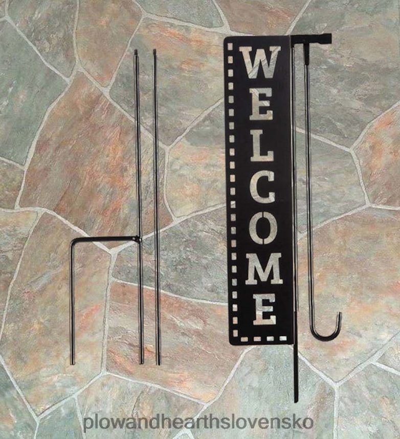 Plow & Hearth laserom rezaný uvítací znak záhradný stojan na vlajku 6P208P191 dvor a záhrada