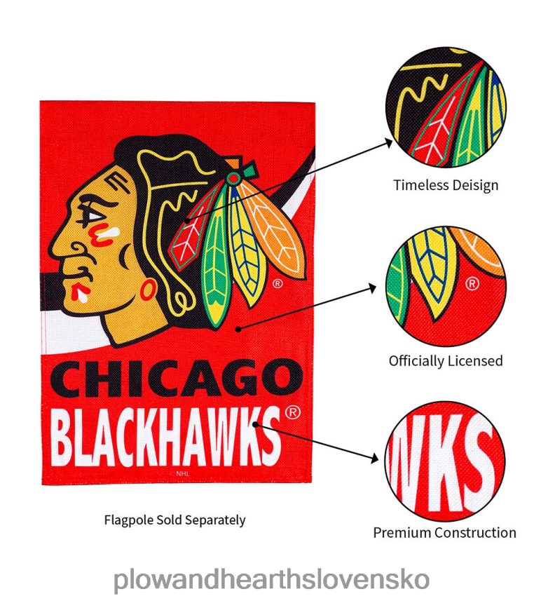 Plow & Hearth nhl hokejová pytlovina záhradná vlajka - detroitské červené krídla 6P208P613 dvor a záhrada