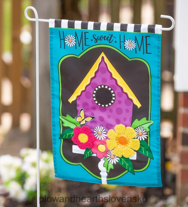 Plow & Hearth sedmokráska vtáčia búdka nášivka záhradná vlajka 6P208P579 dvor a záhrada