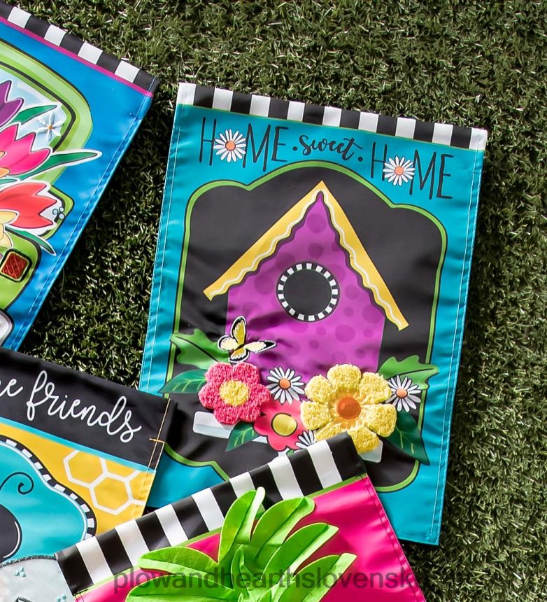 Plow & Hearth sedmokráska vtáčia búdka nášivka záhradná vlajka 6P208P579 dvor a záhrada