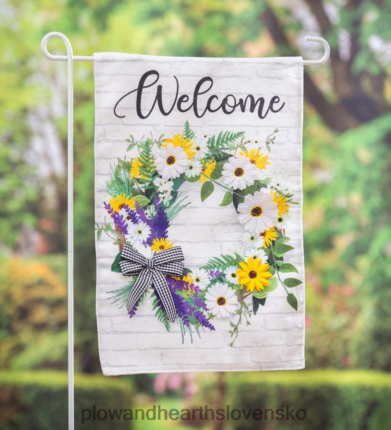 Plow & Hearth statok sedmokráska veniec pytlovina záhradná vlajka 6P208P597 dvor a záhrada