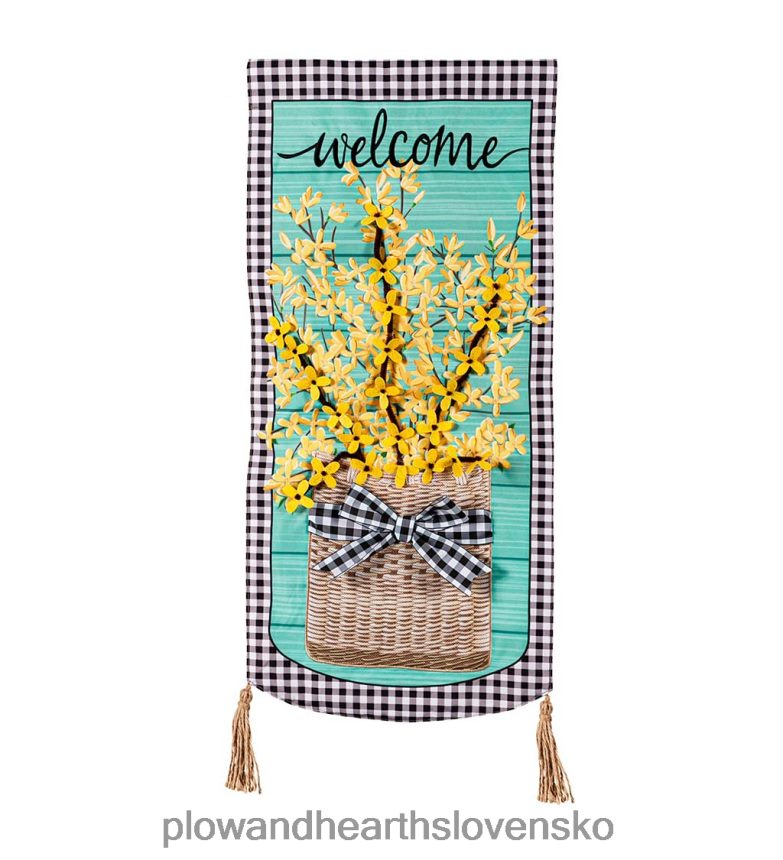 Plow & Hearth uvítací banner forsythia basket 6P208P557 dvor a záhrada