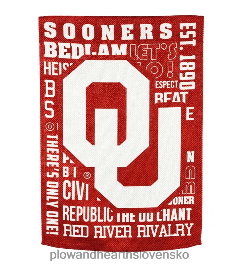 Plow & Hearth obojstranné fanúšikovské pravidlá vysokoškolský tím hrdosť žalovaná vlajka - univ of oklahoma 6P208P638 dvor a záhrada
