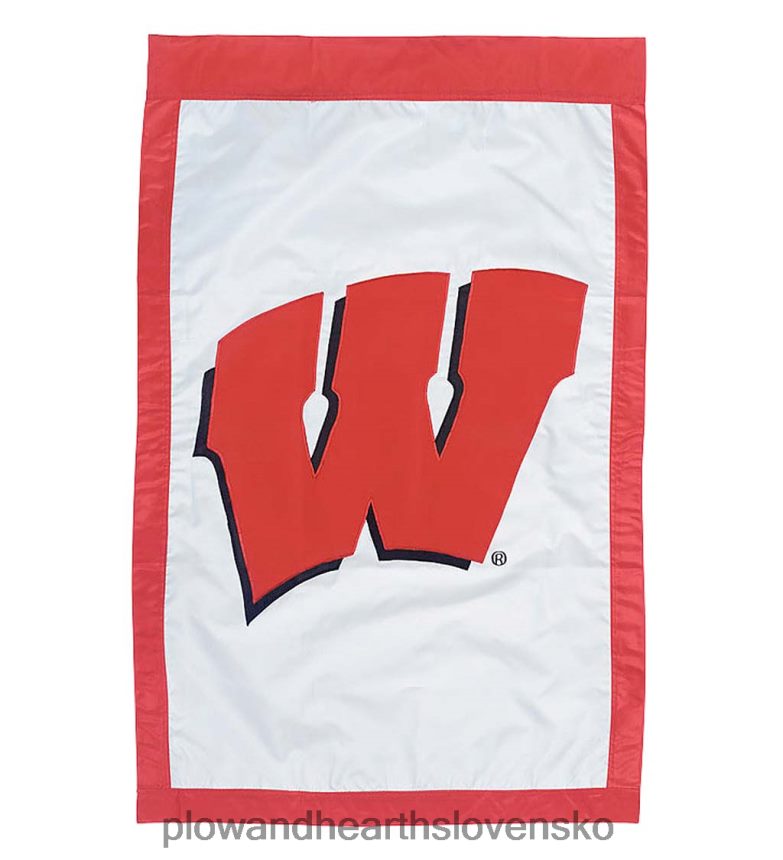 Plow & Hearth obojstranný vysokoškolský tím pride nášivka domová vlajka - univ of Wisconsin-Madison 6P208P630 dvor a záhrada