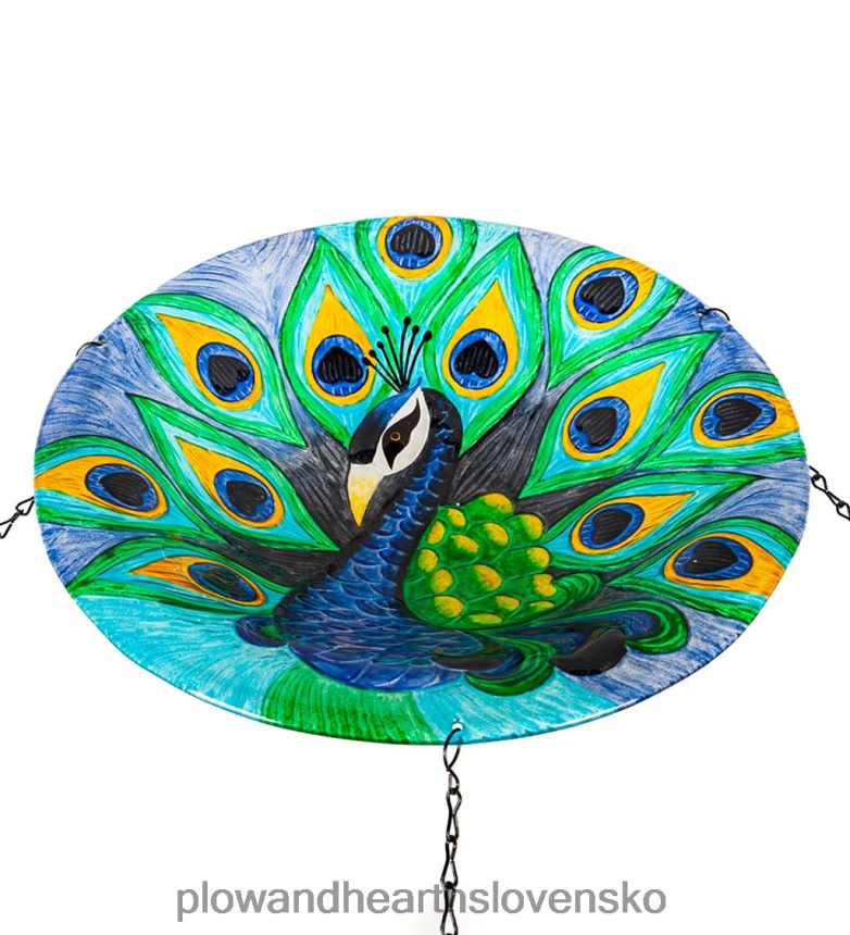 Plow & Hearth sklenený závesný pávový kúpeľ pre vtáky 6P208P853 dvor a záhrada