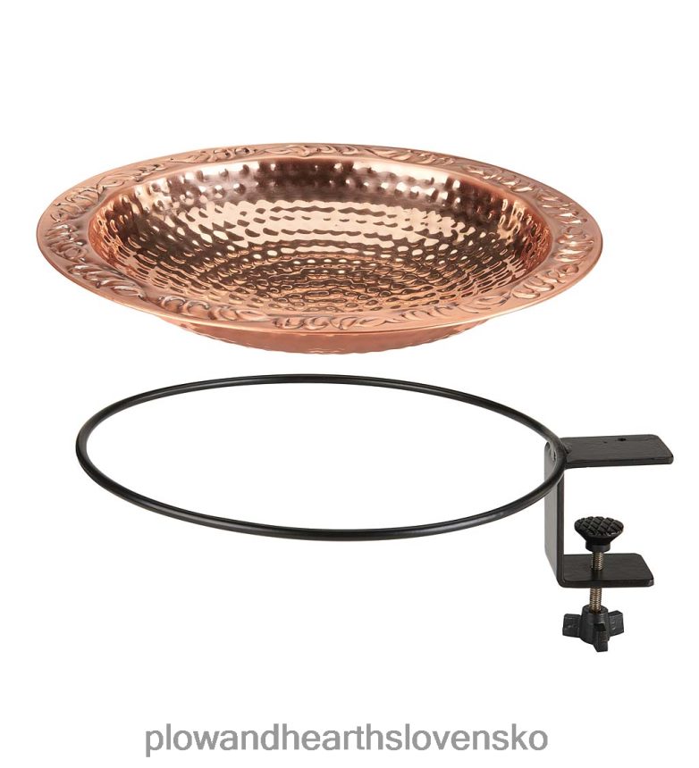 Plow & Hearth veľká paluba namontovaná medená vaňa pre vtáky 6P208P836 dvor a záhrada