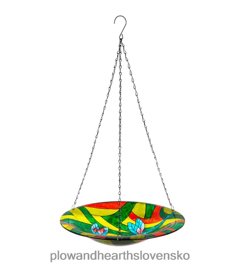 Plow & Hearth závesné sklenené vážky vtáčí kúpeľ 6P208P855 dvor a záhrada