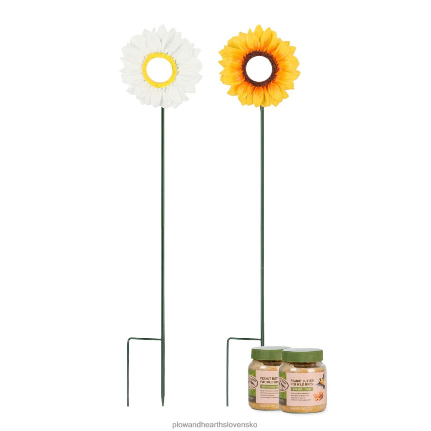 Plow & Hearth Kvetinové kŕmne kolíky s arašidovým maslom, sada 2 ks 6P208P786 dvor a záhrada