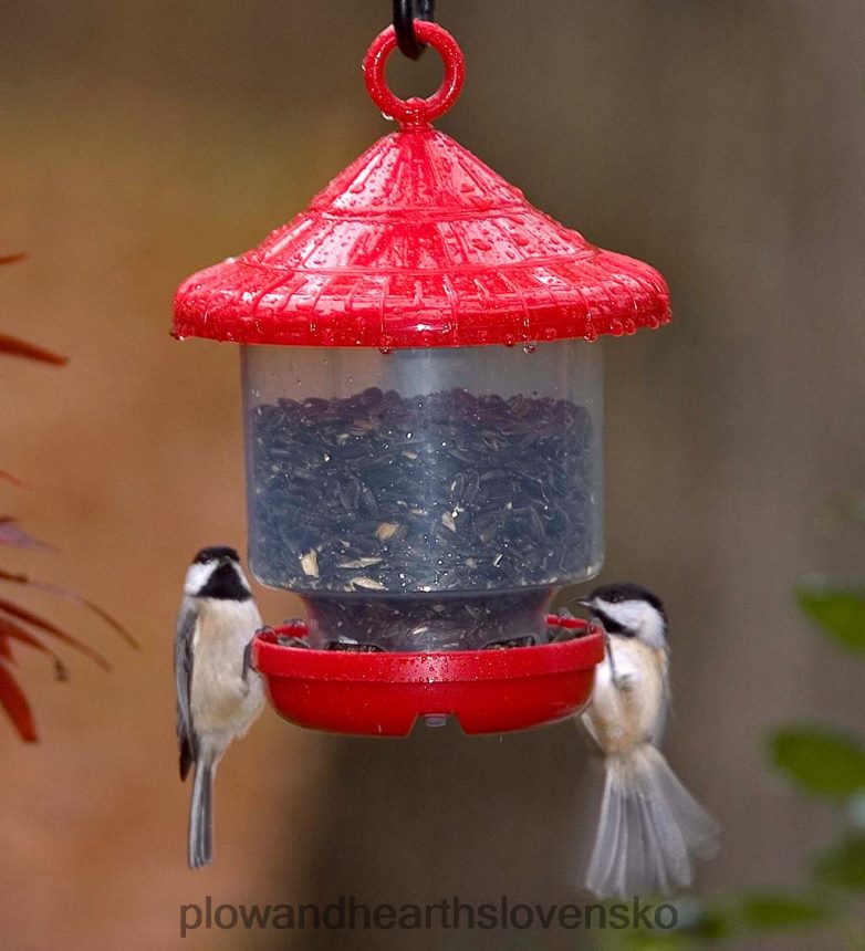 Plow & Hearth clinger závesné kŕmidlo pre vtáčiky - červené 6P208P765 dvor a záhrada