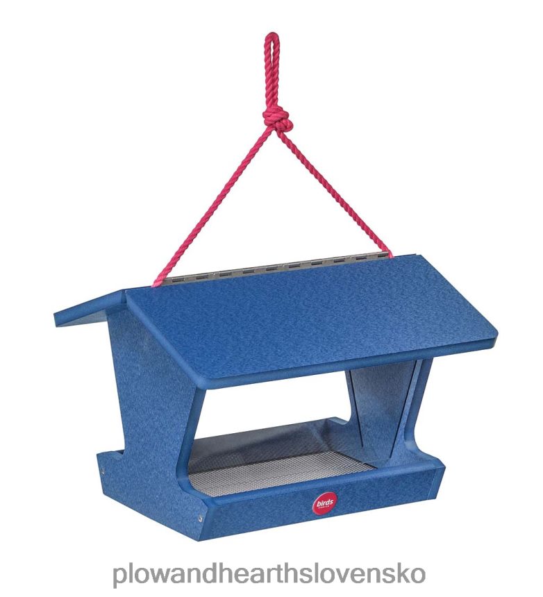 Plow & Hearth farebné kŕmidlo pre vtáky z recyklovaného poly-reziva v štýle násypky - žlté 6P208P748 dvor a záhrada