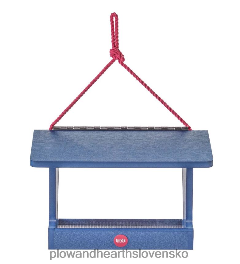 Plow & Hearth farebné kŕmidlo pre vtáky z recyklovaného poly-reziva v štýle násypky - žlté 6P208P748 dvor a záhrada