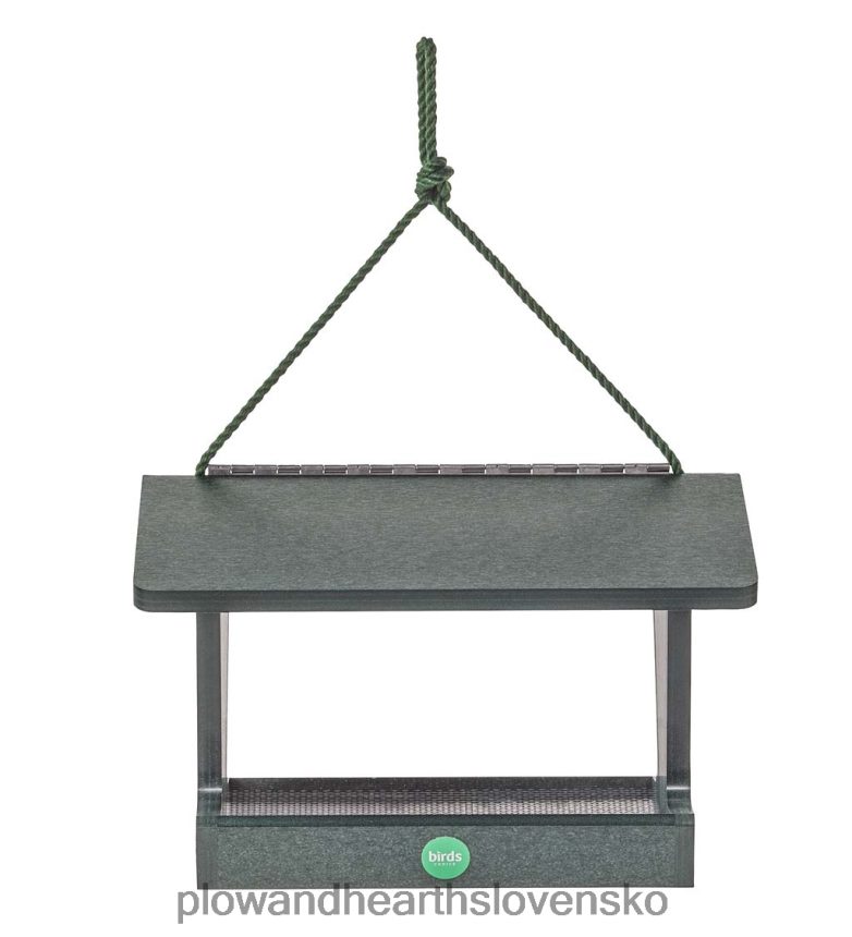 Plow & Hearth farebné kŕmidlo pre vtáky z recyklovaného poly-reziva v štýle násypky - žlté 6P208P748 dvor a záhrada